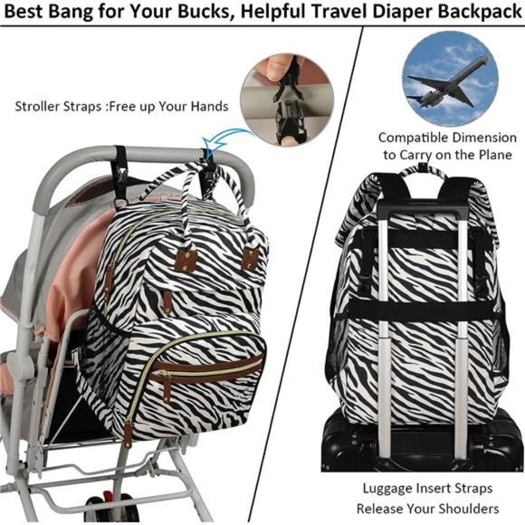 Diaper Bag Backpack for Women Large Capacity, Baby Bag with Insulated Pockets - Picture 4 of 6